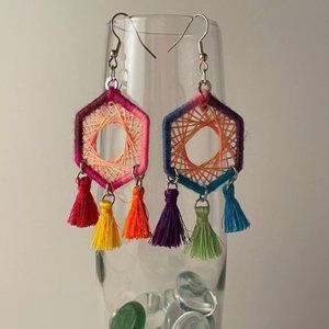 Dream Catcher Earrings with Tassels